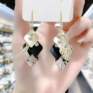 Long Metal Diamond Shape Womens Earrings Personality Geometric Drop Earrings Fashionable Trendy Fresh out Ear Jewelry