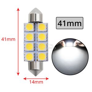 2/10pcs Auto License LED Ceiling Bulb 5050 8SMD DC12V 31/36/39/41mm Dome Festoon Door Light Reading Lamp Interior Car Accessorie
