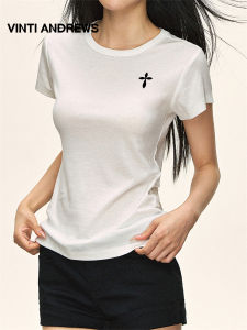 Silky Linen Round Neck Short Sleeve Slimming T-Shirt