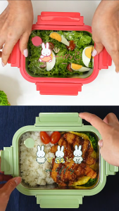 PYREX 2pc Rectangle Stainless Steel Storage Set (820ml & 1250ml) - Miffy Floral