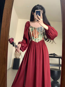 งานพรอมสีแดง เดรส งานแต่งงาน เดรส พลัสไซส์ ผู้หญิงสวย เรียบหรู สำหรับงานกลางคืน ชุดราตรี ฤดูใบไม้ร่วง ฤดูหนาว Tea Break สินค้าใหม่ กระโปรง X Shape