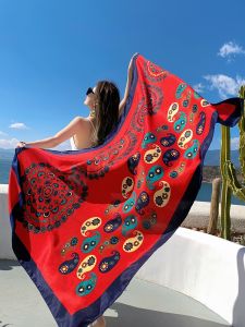 Áo Choàng Cổ Tròn Mỏng Phong Cách Dân Tộc Du Lịch Mùa Hè Cho Nữ Áo Khoác Ngoài Đa Năng Bằng Polyester Họa Tiết Hoa Mùa Xuân Thu Đông