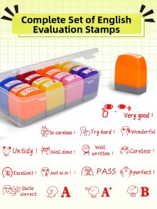 English Teacher Stamp Grade Elementary School Homework Specialized Comment Stamp Reward Encouragement Motivation Cartoon Stamp