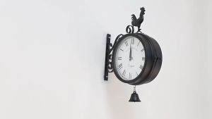 【24 Hour Shipping🚗✔️】Outdoor Garden Wall Station Clock Double Sided Cockerel Vintage Retro Home Decor