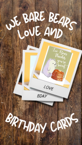 Cute We Bare Bears Inspired Greeting Card | Sweet Pun Card Gift