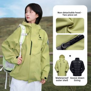CAMEL | 3-in-1 Womens Outdoor Goose Down Jacket