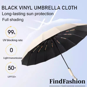 FindFashion Upmarket 24 Ribs Automatic Storm-resistant Large For Sun And Rain Anti UV Umbrella Folding Umbrellas Parasol