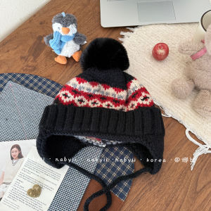 Nabi] (Fairisland) Series Wool Knitting Fluffy Ball Cap Cute Student Easiest for Match Earmuffs Hat Ushanka