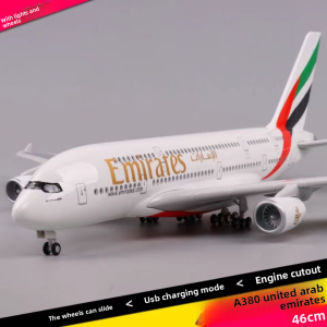 A380 Airplane Model with Wheels And Lights Simulation Civil Aircraft Airbus Static Alloy Model for Hobbyists And Collectors