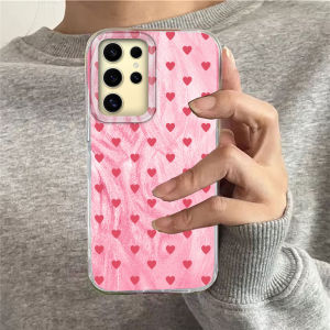 Black Heart Love Cute Women Girls Phone Case For Samsung Galaxy S24 S22 S23 S25 Edge S21 Plus S20 FE Ultra Shell TPU Back Cover