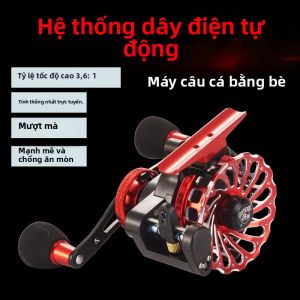 Máy Câu Cá Bằng Kim Loại Nguyên Khối Với Cầu Thả Chậm Từ Tính Ròng Rọc Cáp Tự Động Cuộn Dây Lực Thoát Nước Dành Cho Câu Cá Trên Biển Sông Hồ