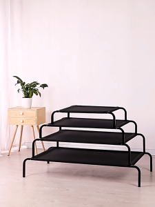 HATELI Elevated Dogs Bed Cat Folding Nest Pet Steel Camping Bed House Portable Removable Washable Mesh Cats Kennel Puppy Beds Dog Accessories