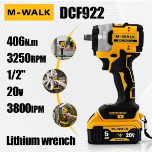 M-WALK DCF922 20V 1/2 in. Cordless Impact Wrench 406N.m Variable Speed Electric Wrench Bare Tool For Dewalt Battery Pin