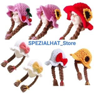 kupluk kepang wig baby panjang/kupluk anak lucu
