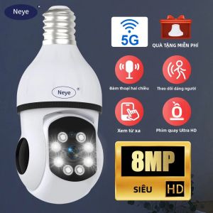 8MP 4K WiFi An Ninh Gia Đình Bóng Đèn Camera E27 Đèn Trợ Sáng Thông Minh Với Toàn Cảnh 360 Độ AI Phát Hiện Chuyển Động Để Giám Sát Trong Nhà