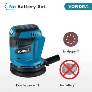 Yofidra | YOFIDRA 125mm 3 Gears Electric Orbital Sander 5 Inch Cordless Adjustable Polishing Grinder Machine For Makita 18V Battery Pin