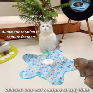 Cat hunting cover toy automatic turntable cat teasing stick pet game cover cat interactive toy hiding cover toy Mimis favorite