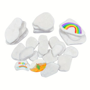 Rock Painting Kit Bulk Smooth White Painting for Diy Crafts Arts Irregular Shape Flat Stones for Rock Painting Supplies