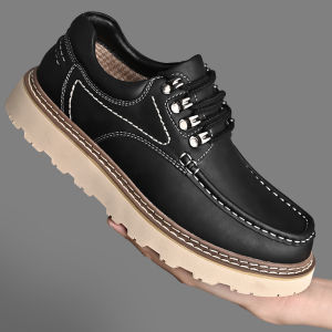 NUDANLAI | New Autumn Spring Genuine Leather Work Style Thick Soled Leisure Business Shoes Mens Leather Shoes