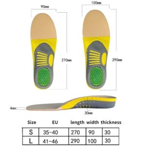 SRIEI 1 Pair Orthotic Insole Shock Absorption Arch Support Gel Insoles Orthopedic Flat Foot O/X Leg Correct Sole Pads Plantar Fasciitis