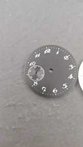 RICHUS 37mm Small Second Hand Wind Watch Dial with White Background And Red 12 Mark Compatible with ETA 6497 ST3600 Movement f