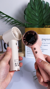1800mAh Rechargeable Handheld Turbofan Portable Mini Fan with Strong Wind 3 Speed Settings