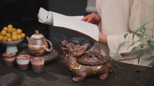 【檀香楼】【祥瑞 龙龟 盘香炉】陶瓷 盘香 塔香 檀香 沉香 乌沉香 艾草 4小时 Sandalwood Agarwood Ceramic hours Incense Coil Burner Auspicious Dragon Turtle