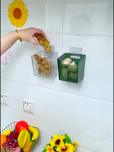 [beauty] 1pcs nhà bếp tỏi gừng và hành tây trong suốt lưu trữ giỏ treo tường nhỏ treo tường lưu trữ hộp lưu trữ giá lưu trữ