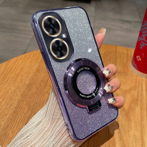 Huawei Mate 20 Luxury Thin Silicone Case with Stand Full Cover Creative Magnetic Absorption Shockproof Elegant Womens Model