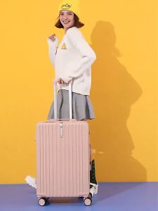 Laoshidaishu Koper Travel 20 Inch Pengisi Daya USB Tas Troli Tempat Gelas Air Wanita 24 Inch Casing Penerbangan 22 Inci