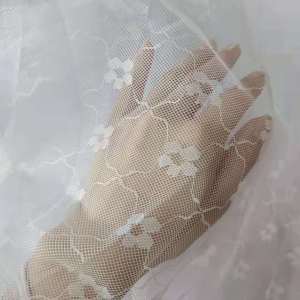 Vải Màn Chống Muỗi Dày Thủ Công DIY Mềm Mại Màu Trắng Thoáng Khí Vải Màn Chống Muỗi Họa Tiết Hoa Lớn Vải Nỉ