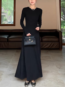 XIYUQI | French Simple Style Early Autumn Black Dress