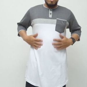 KHOIRUMMAH Koko Kurta Jafar | Baju Muslim Pria Dewasa | Kurta Pakistan Polos | Koko Kurta | White
