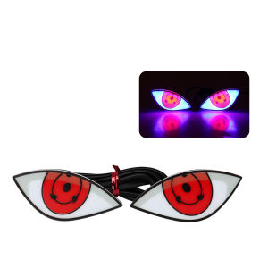 KEVANLY | 2 Chiếc Đèn Hậu LED Mắt Quỷ Xe Máy Đèn Báo Hiệu Nhấp Nháy Đỏ Xanh Đèn Trang Trí Anime Cổ Điển Đèn Biển Số
