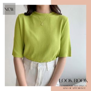 LHSunday 💞 เสื้อยืดแขนสั้นผู้หญิง เสื้อแฟชั่นคอกลมสีพื้น รุ่นนี้งานจริงสวยตรงปกมาก ดีเทลผ้าร่อง ไม่หนาไม่บางจนเกินไป ใส่ไปได้ทุกที รีบมาตำกันด่วน ราคาประมาณ 2,900 บาท