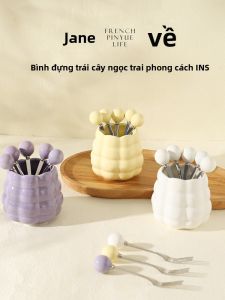 SHELI | Bộ Lưu Trữ Dụng Cụ Ăn Trái Cây Sang Trọng 304 Thép Không Gỉ Dụng Cụ Ăn Trái Cây Cho Trẻ Em