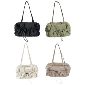 Women Versatile Underarm Bag Multipurpose Drawstring Armpit Bag Casual Large Capacity Lightweight Slouchy Travel Bag