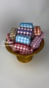 KB กระเป๋าใส่เหรียญ กระเป๋าสตางค์ ทรงลูกบอล ของชําร่วย ของแจก ขายส่งยกโหล (12ใบ) คละสี ขนาด 2x3 นิ้ว ลายสก๊อต