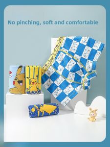 Boys Cotton Underwear Pure Cotton Boxer Shorts Anti-Pinching Comfortable Breathable Moisture-Wicking Antibacterial Home Wear