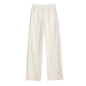 High Waist Wide Leg Woolen Trousers Womens Autumn Winter New Style Silk Woolen Straight Cut Pants Comfortable Long Trousers