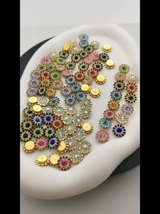 100PCS Mix Color Claw Rhinestones Fashion Sew on Rhinestones 14mm DIY Flower Glass Rhinestones