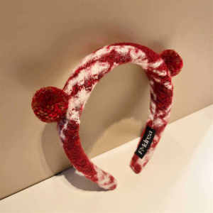 Mũ Lưỡi Trai Nhung Đỏ Mới Năm 2025 Mũ Lưỡi Trai Thắt Nút Bướm Ngọt Ngào Cho Phụ Nữ Phụ Kiện Tóc Thời Trang Mùa Thu Đông