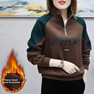 QIAOXIZI | Warm & Loose Hooded Sweater for Women with Long Sleeves and Plus Size