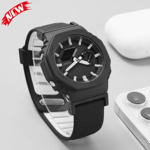 Two-Tone Sports Strap for Casioak Watch GA-2100 GA-110/100/120 Sports Silicone Bracelet for Casioak DW5600 5000 Band Accessorie