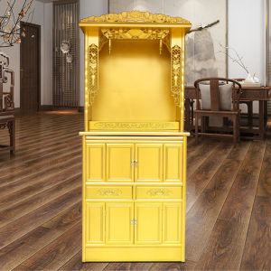 Buddha Shrine Buddha Cabinet Clothes Closet Golden Altar God of Wealth Guanyin Bodhisattva with Door Minimalist Solid Wood Shrine Altar Altar For Home