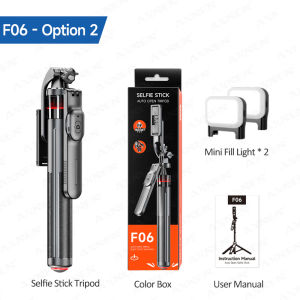 AXNEN | AXNEN F06 1.3M Auto-Open Tripod Selfie Stick 1/4-inch Thread for Action Camera Video Light Outdoor Studio Photography Camping