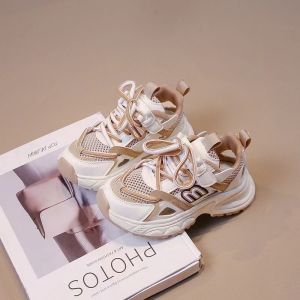 Girls Sporty Sandals Breathable Single Net Head Cover Summer Shoes Mesh Hollow out Comfortable Flexible Slip-On Kids Footwear