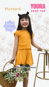 Kazel x Zebe Youra Crop Top V.2 Kaos Pendek Anak Perempuan (6 bulan - 12 tahun)