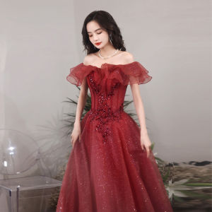Formal Evening Dress For Women Glamour Wedding Bride Engagement Chorus Presenter Dance Classy Female Prom Gown