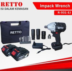 Bor buka pasang baut multifungsi 198Vf Retto Mesin Impact Wrench Baterai Brushless bor impek